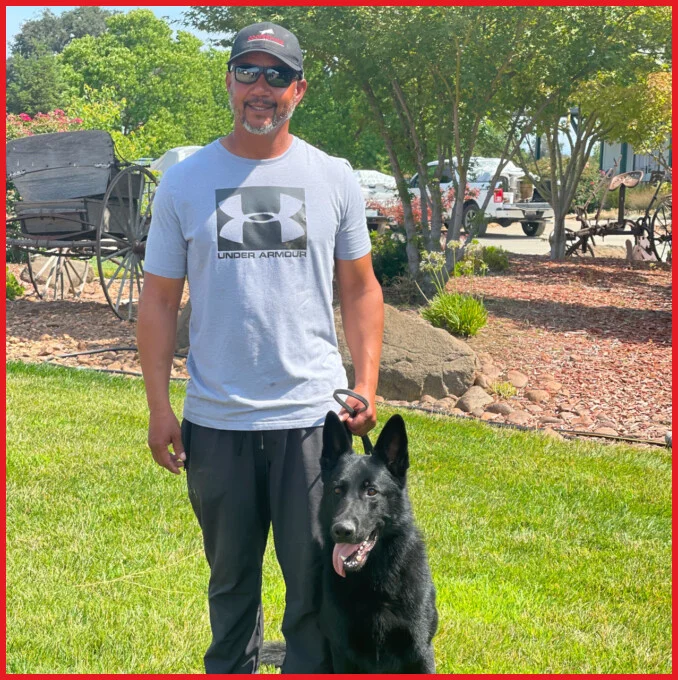 Brent Cooper with German Shepherd